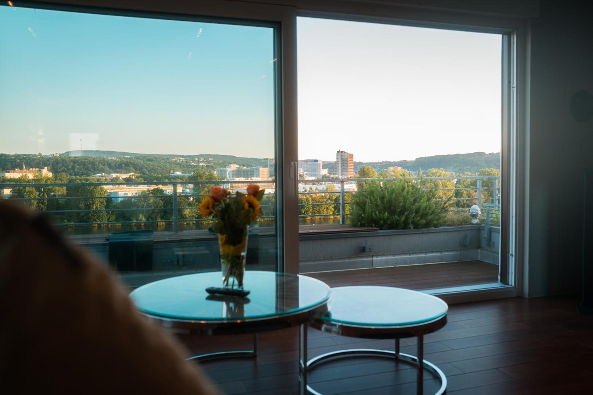 Penthouse Wohnung Mit Schoenem Moselblick In Metternich Koblenz (Rhineland-Palatinate) Exterior foto