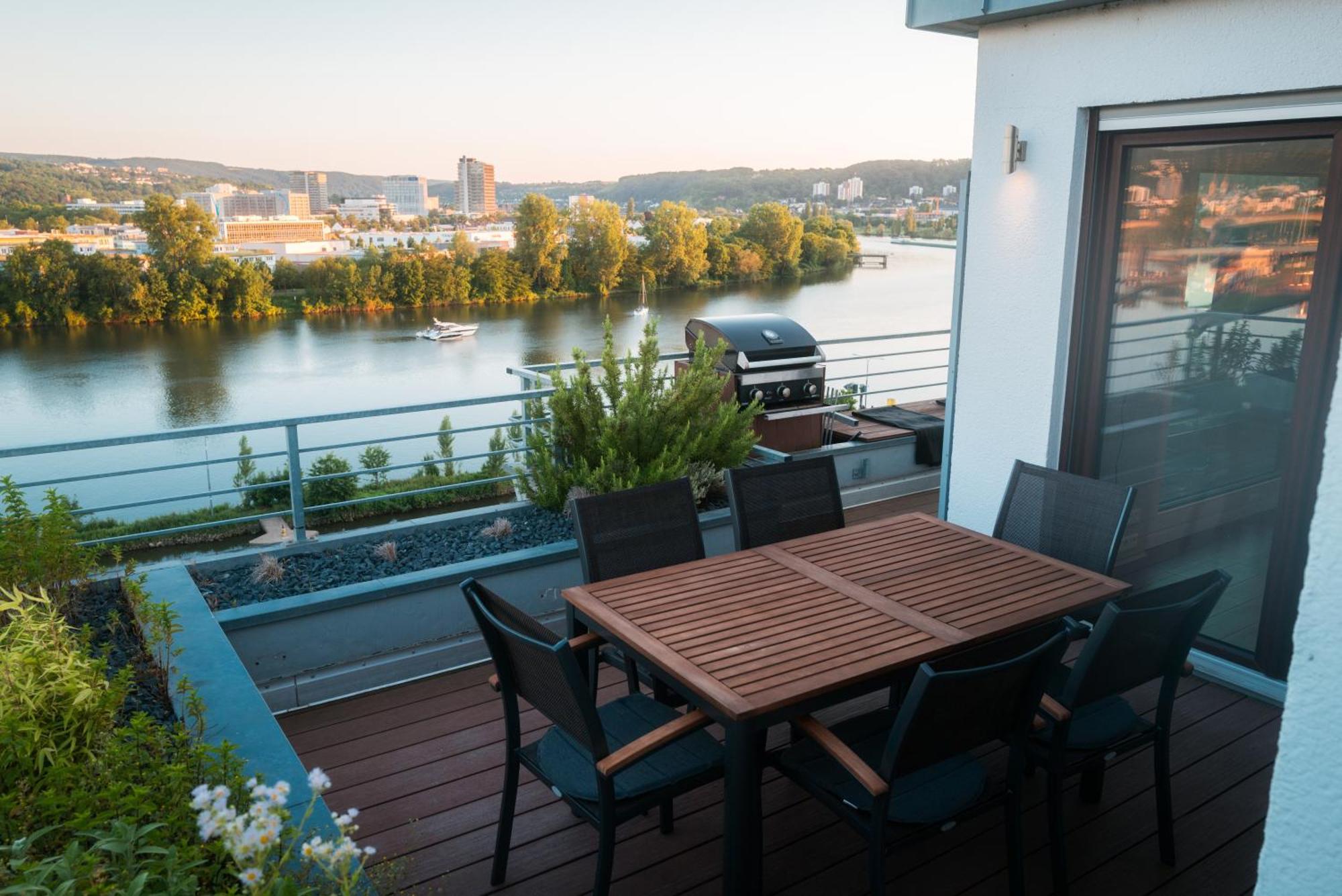 Penthouse Wohnung Mit Schoenem Moselblick In Metternich Koblenz (Rhineland-Palatinate) Exterior foto