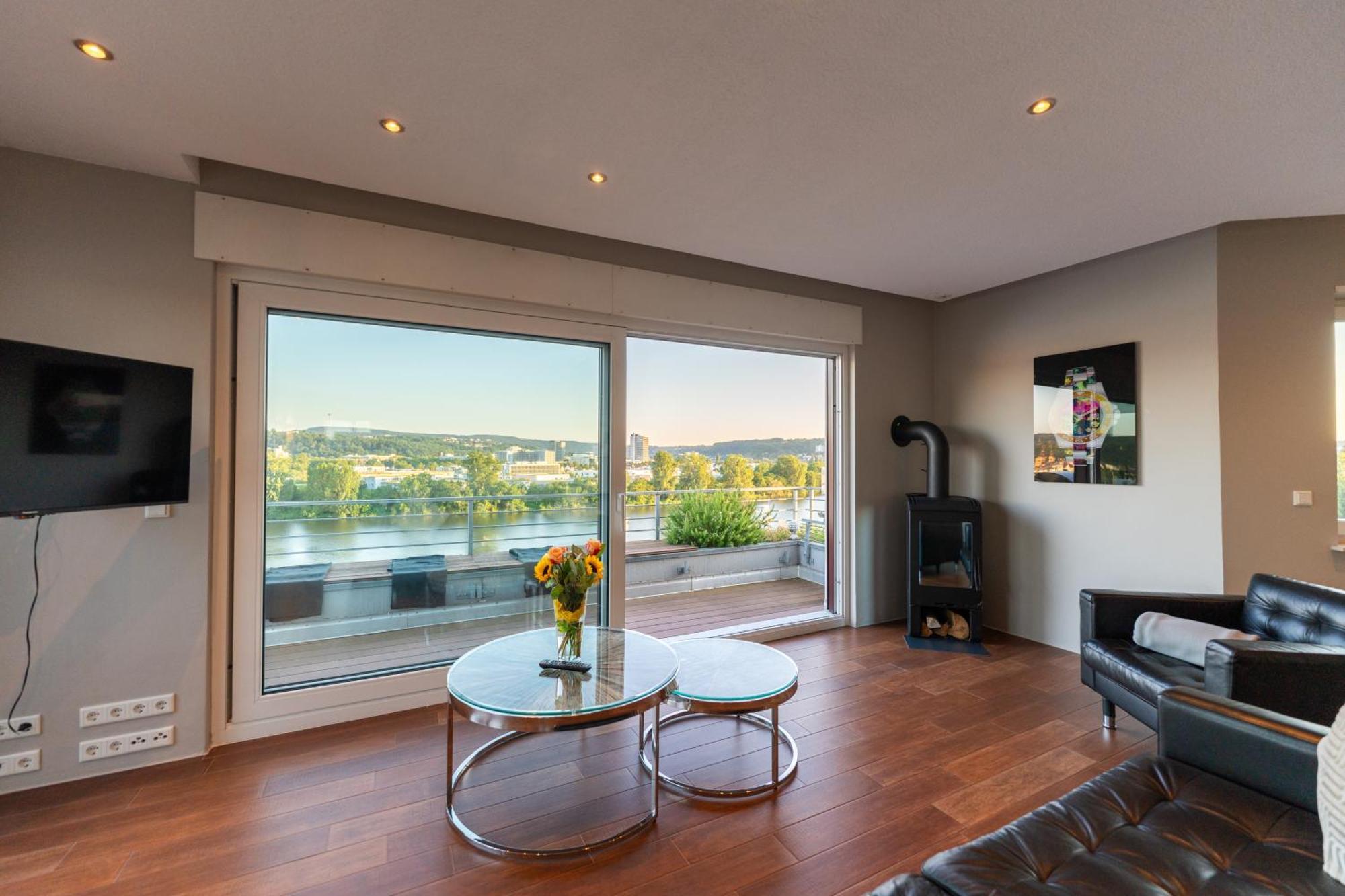 Penthouse Wohnung Mit Schoenem Moselblick In Metternich Koblenz (Rhineland-Palatinate) Exterior foto